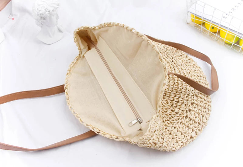 Round Straw Beach Bag - Sexikinis Swim - VirtuousWares:Global