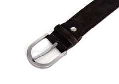 Sagrada Dark Brown Suede Belt - VirtuousWares:Global