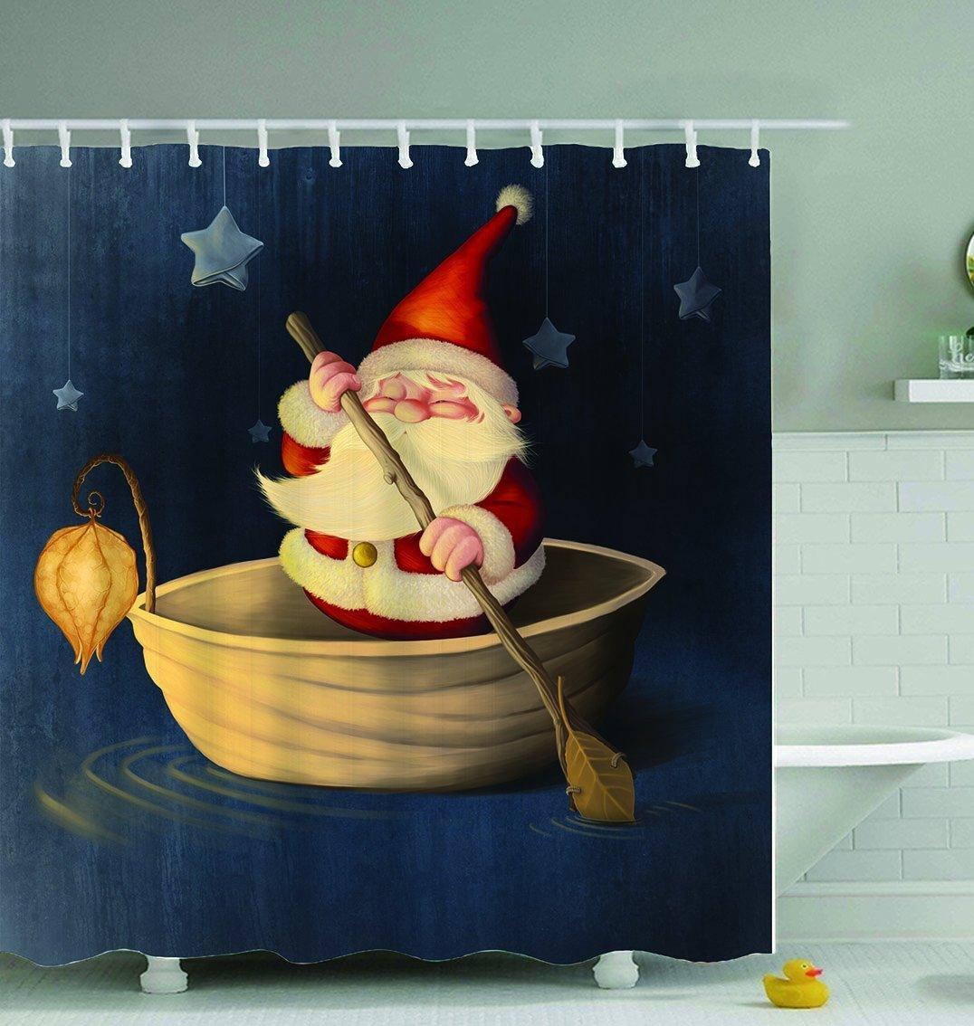 Santa Is Paddling Shower Curtain - VirtuousWares:Global