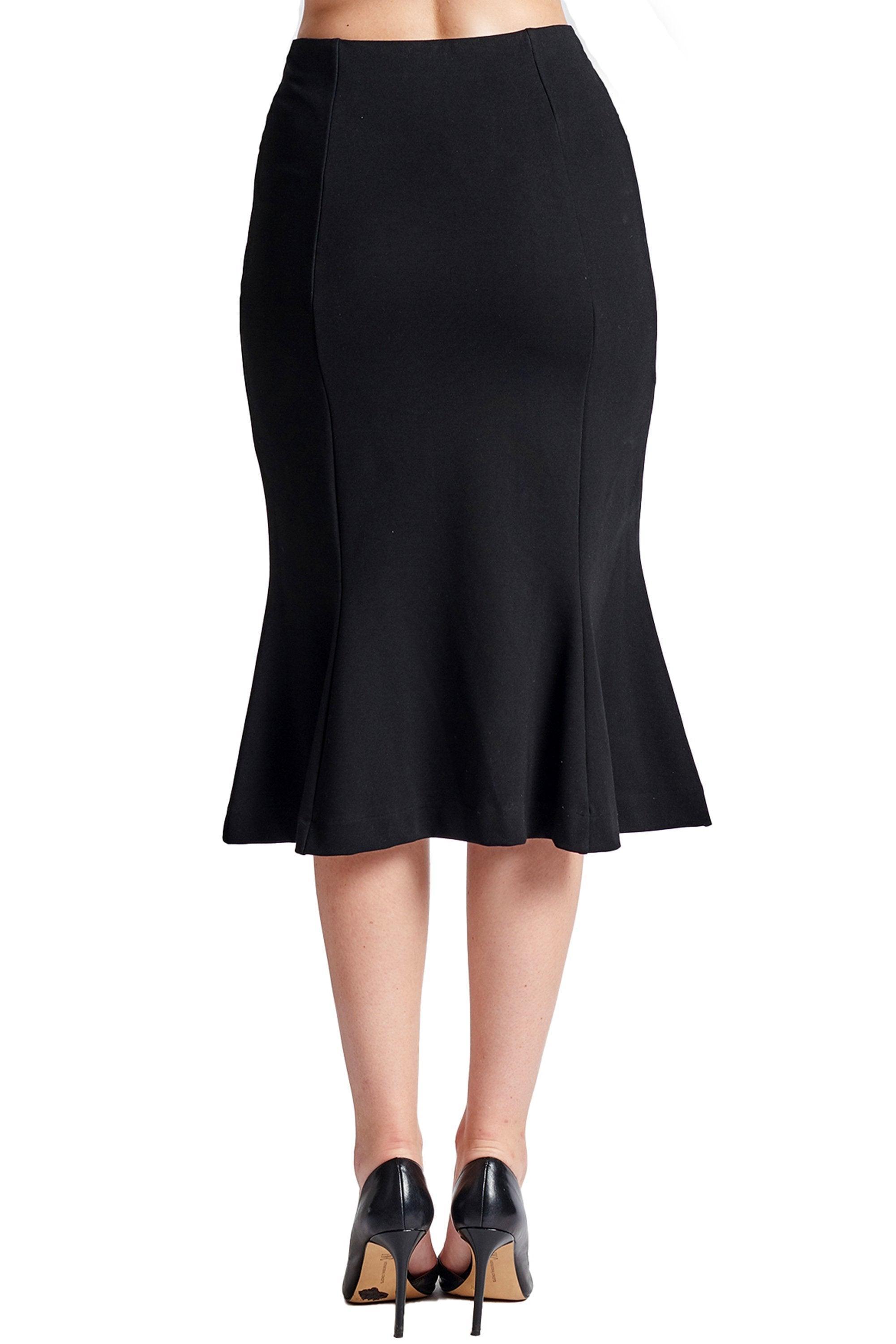 Sarit Skirt - Seamed Ponte mermaid midi skirt - VirtuousWares:Global