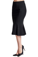 Sarit Skirt - Seamed Ponte mermaid midi skirt - VirtuousWares:Global