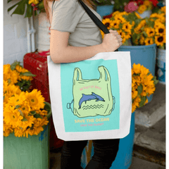 Save Earth Dolphins Edition Shopper Tote Bag Medium - VirtuousWares:Global