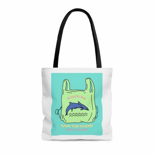 Save Earth Dolphins Edition Shopper Tote Bag Medium - VirtuousWares:Global