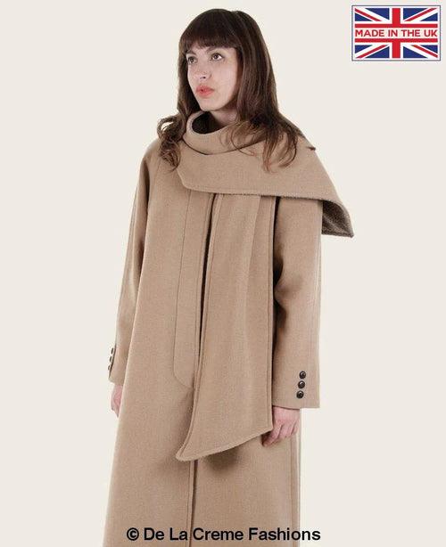 SCARPIA - Wool & Cashmere Overcoat With Scarf Detail - VirtuousWares:Global