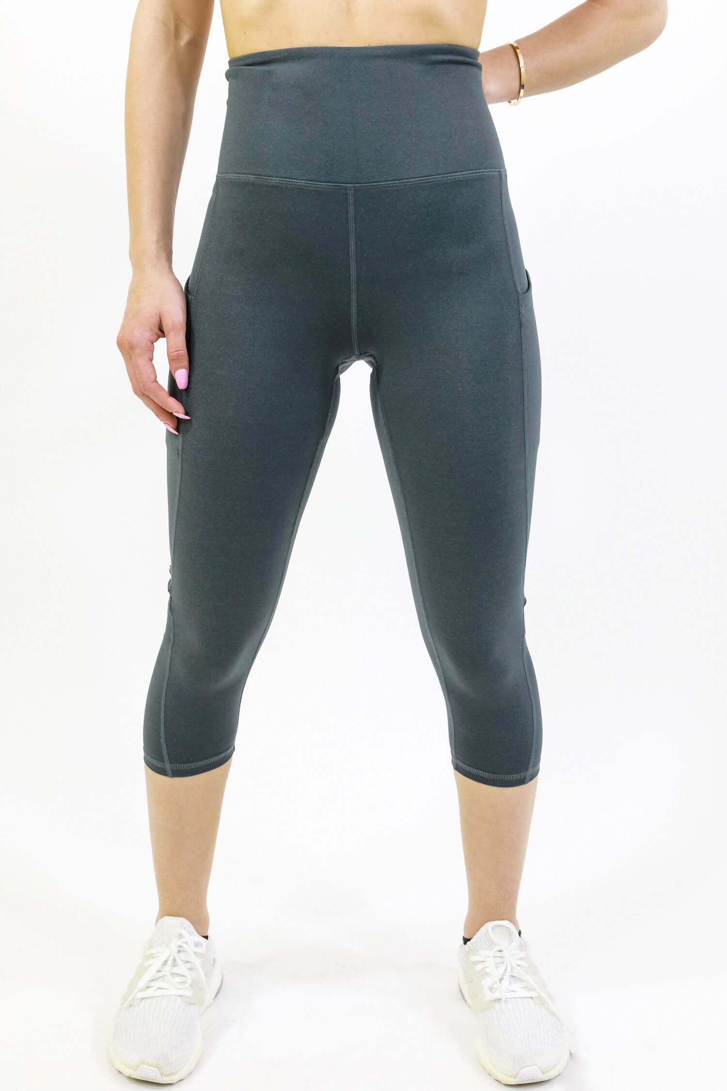 Seajoy Athletic High-Waisted Capri Leggings with Hip Pockets - VirtuousWares:Global