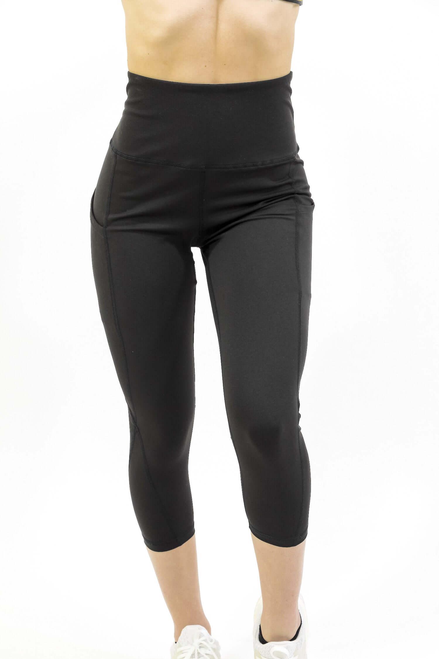 Seajoy Athletic High-Waisted Capri Leggings with Hip Pockets - VirtuousWares:Global