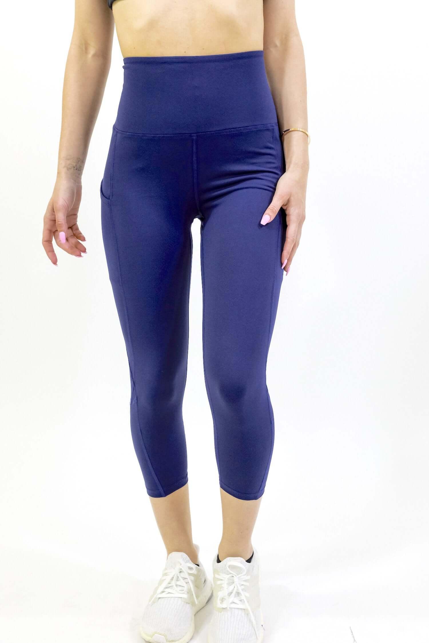 Seajoy Athletic High-Waisted Capri Leggings with Hip Pockets - VirtuousWares:Global