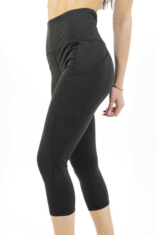 Seajoy Athletic High-Waisted Capri Leggings with Hip Pockets - VirtuousWares:Global