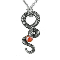Serpentine - snake with red stone - VirtuousWares:Global
