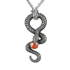 Serpentine - snake with red stone - VirtuousWares:Global