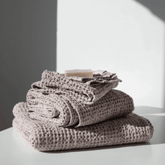 Set 3-pack våfflade linnehanddukar - Powder - VirtuousWares:Global