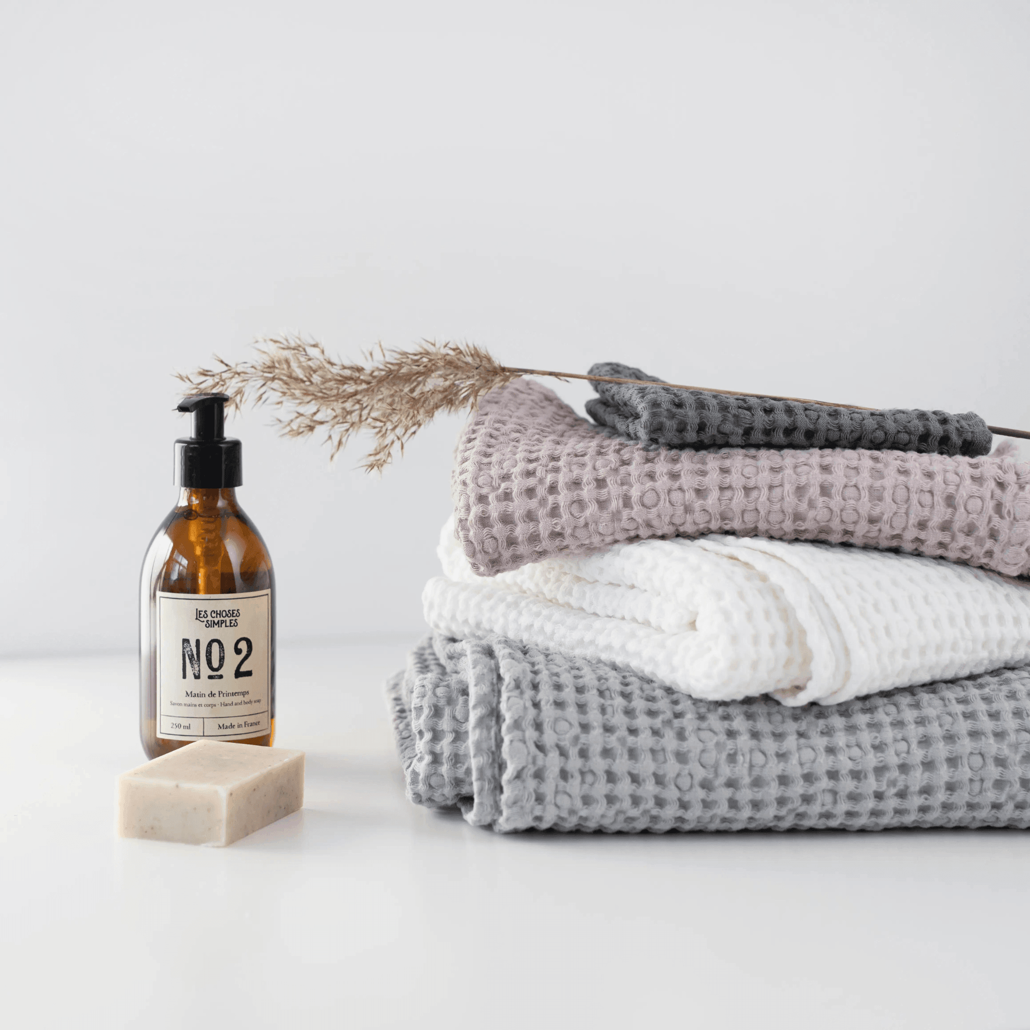 Set 3-pack våfflade linnehanddukar - Powder - VirtuousWares:Global