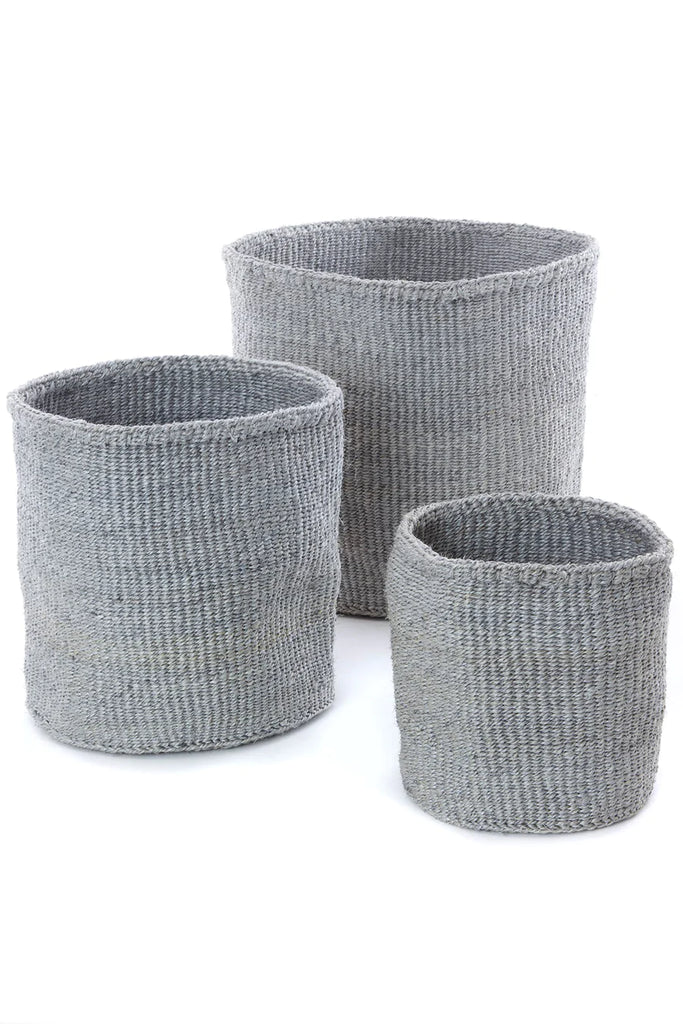 Set of 3 African sisal storage and planter baskets - VirtuousWares:Global