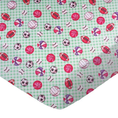 SheetWorld Fitted Bassinet Sheet - 100% Cotton Flannel - Sports Green - VirtuousWares:Global