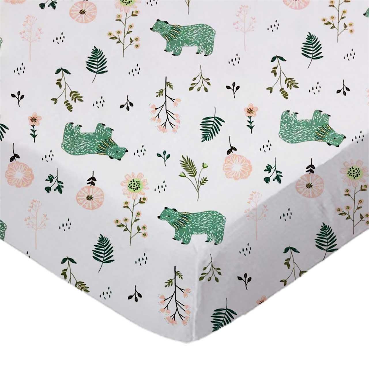SheetWorld Fitted Cradle Sheet - 100% Cotton Jersey - Woodland Bears, - VirtuousWares:Global