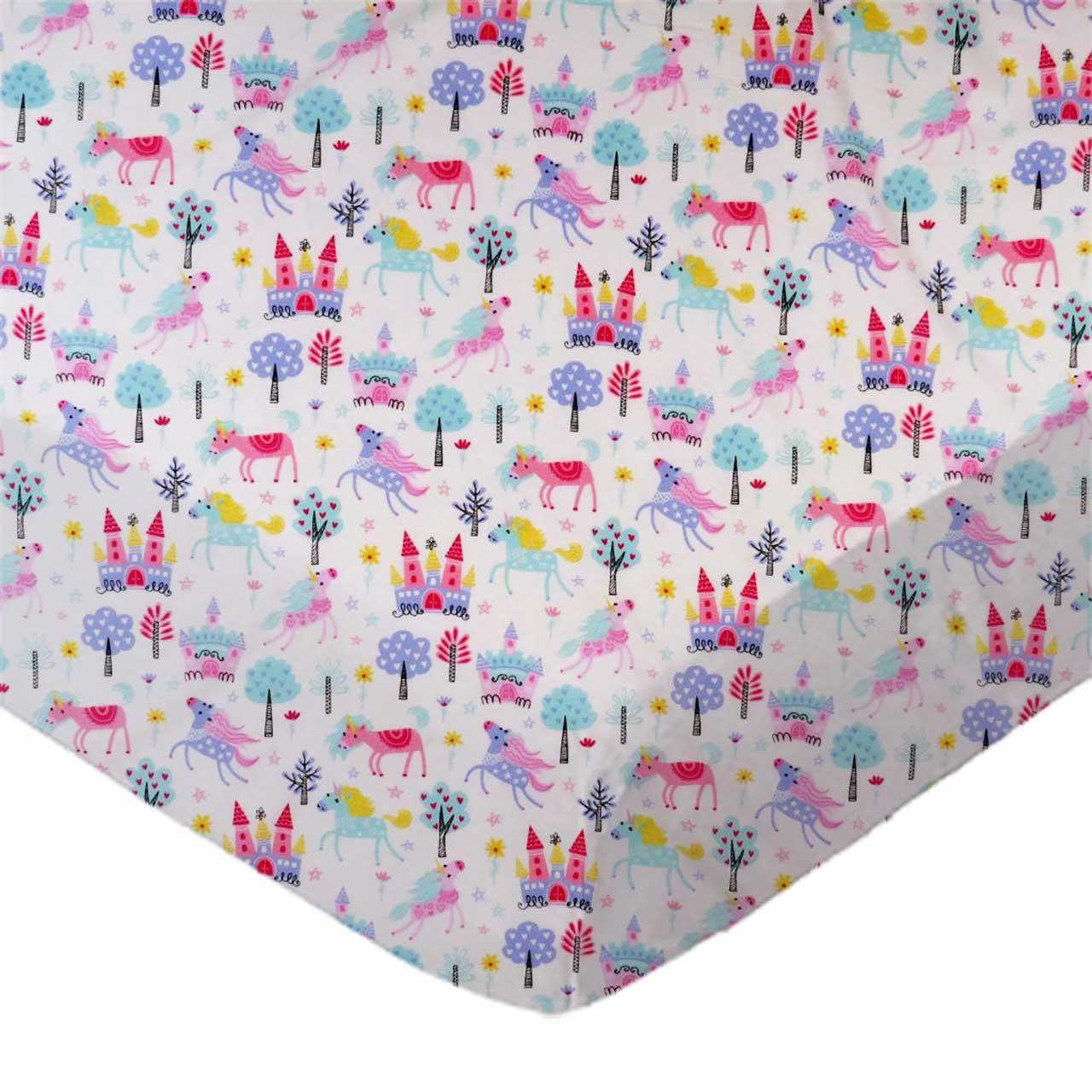 SheetWorld Fitted Cradle Sheet - 100% Cotton Woven - Unicorns, Made In - VirtuousWares:Global