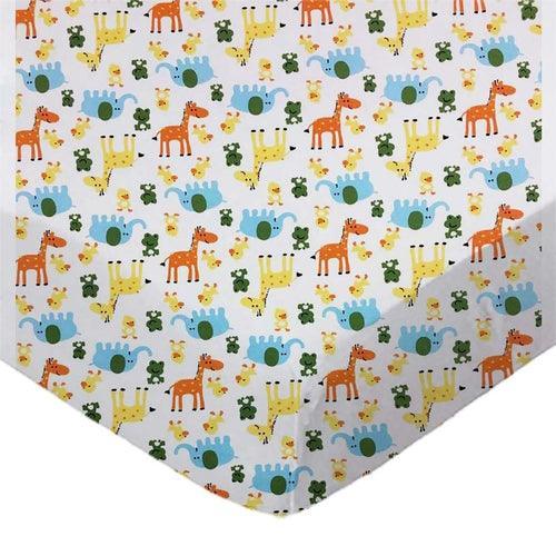 SheetWorld Fitted Crib Sheet - 100% Cotton Jersey - Animal Fun, Made - VirtuousWares:Global