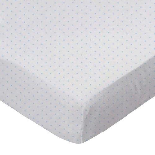 SheetWorld Fitted Crib Sheet - 100% Cotton Jersey - Blue Pindot, Made - VirtuousWares:Global
