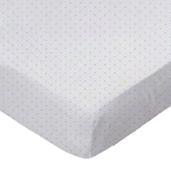 SheetWorld Fitted Crib Sheet - 100% Cotton Jersey - Blue Pindot, Made - VirtuousWares:Global