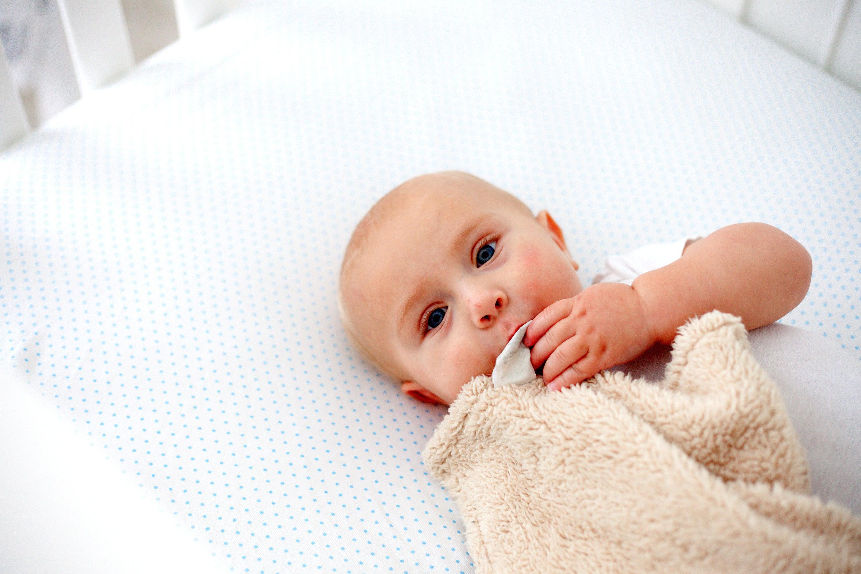 SheetWorld Fitted Crib Sheet - 100% Cotton Jersey - Blue Pindot, Made - VirtuousWares:Global