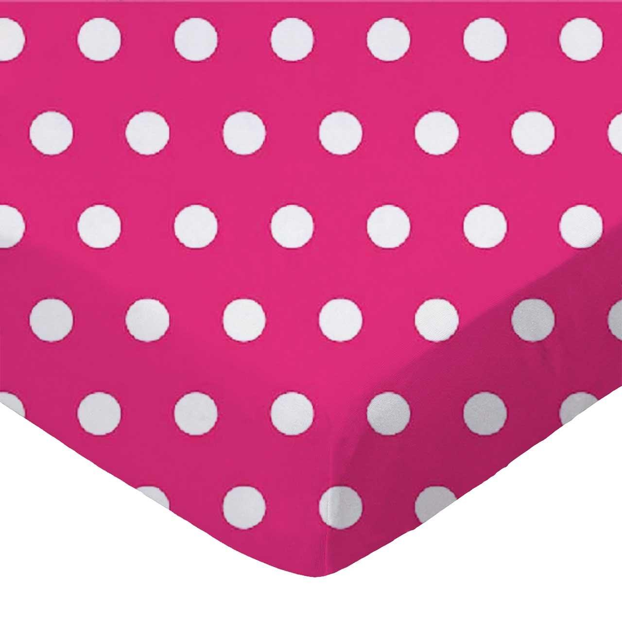 SheetWorld Fitted Crib Sheet - 100% Cotton Woven - Polka Dots Hot - VirtuousWares:Global
