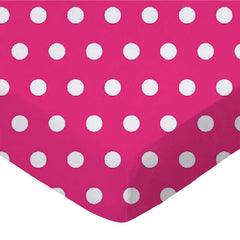 SheetWorld Fitted Crib Sheet - 100% Cotton Woven - Polka Dots Hot - VirtuousWares:Global