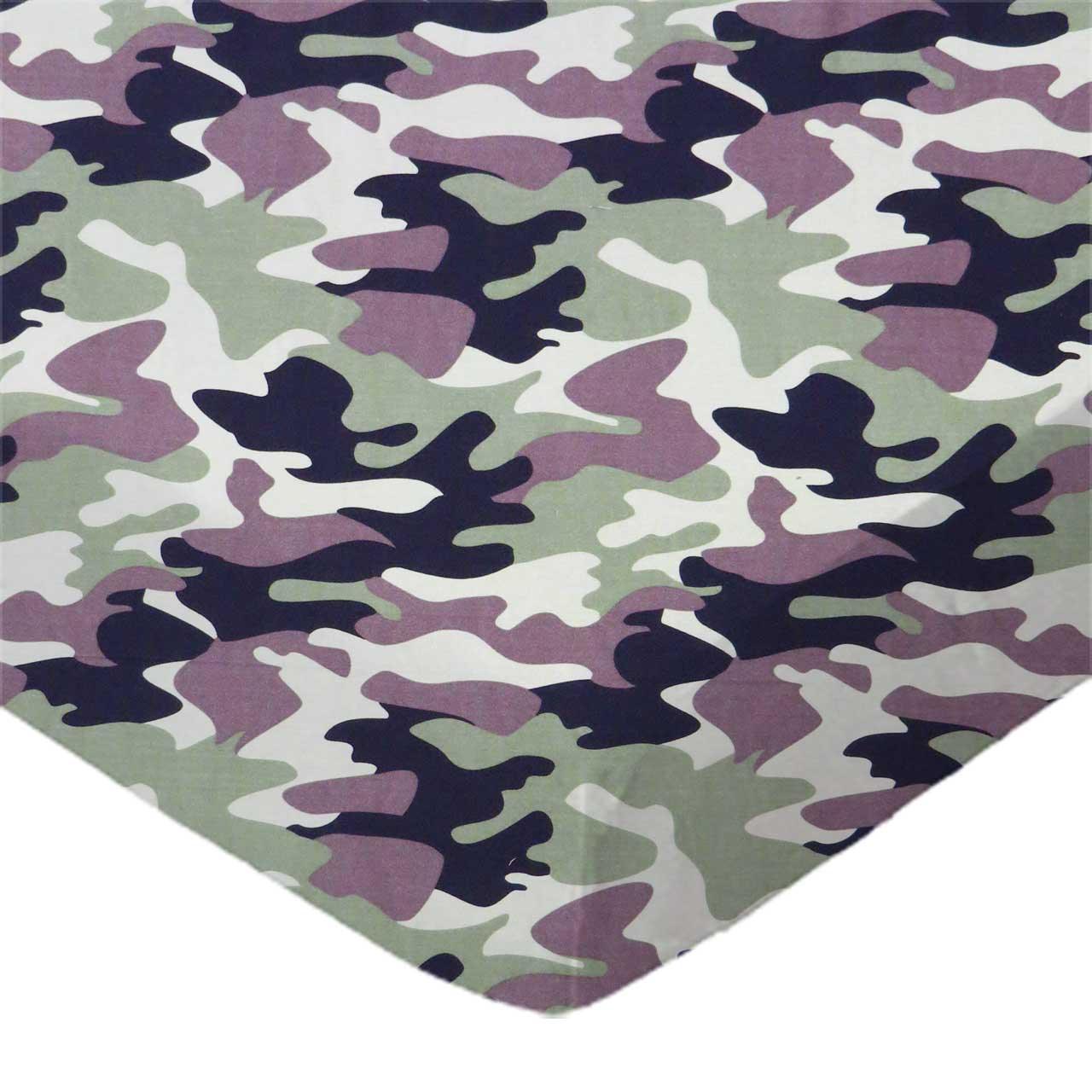 SheetWorld Fitted Crib Sheet Set - 100% Cotton Woven - Camo, Made In - VirtuousWares:Global
