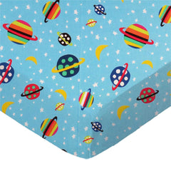 SheetWorld Fitted Crib Sheet Set - 100% Cotton Woven - Planets Blue, - VirtuousWares:Global