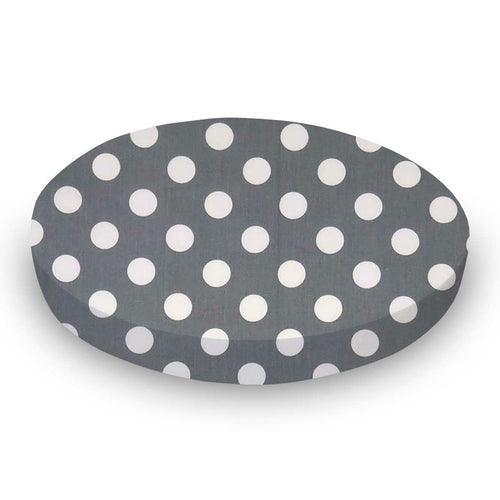SheetWorld Fitted Round Crib Sheet - 100% Cotton Woven - Polka Dots - VirtuousWares:Global