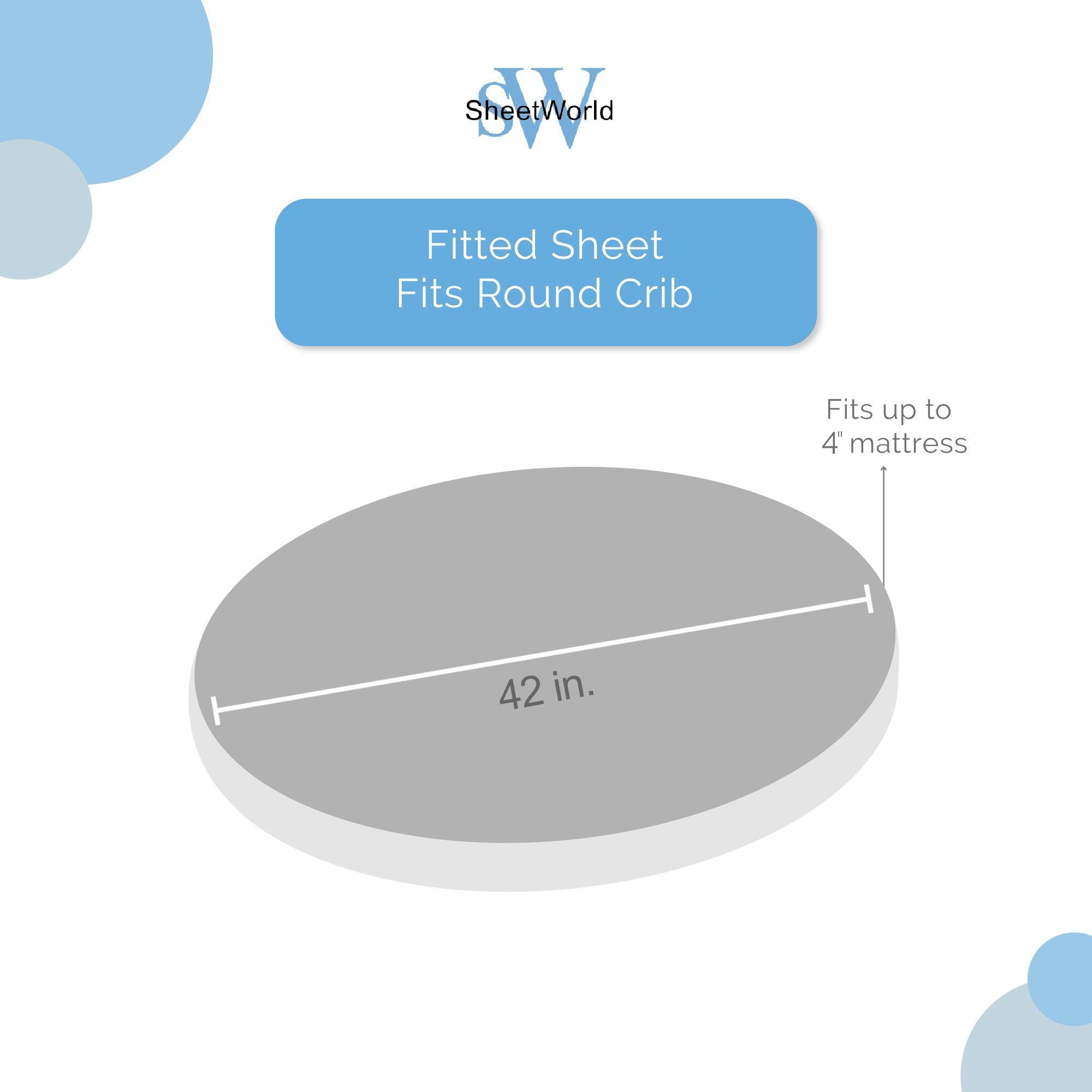 SheetWorld Fitted Round Crib Sheet - 100% Cotton Woven - Primary Polka - VirtuousWares:Global