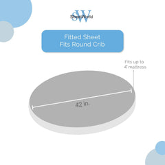 SheetWorld Fitted Round Crib Sheet - 100% Cotton Woven - Primary Polka - VirtuousWares:Global