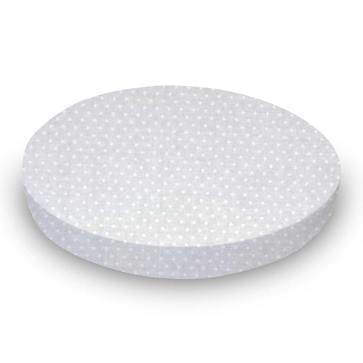 SheetWorld Fitted Round Crib Sheet - 100% Cotton Woven - White On - VirtuousWares:Global