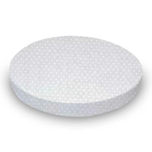 SheetWorld Fitted Round Crib Sheet - 100% Cotton Woven - White On - VirtuousWares:Global