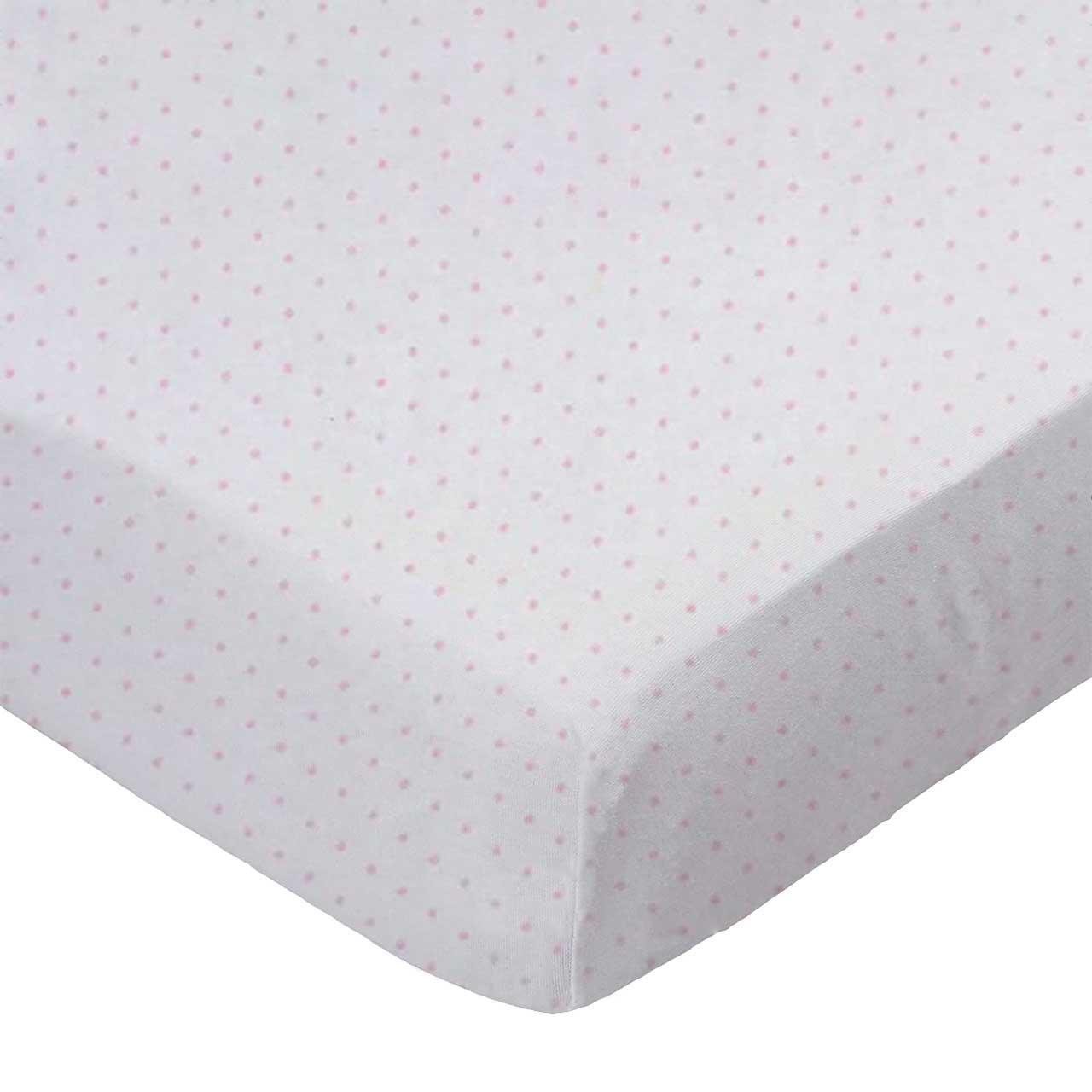 SheetWorld Fitted Youth Bed Sheet - 100% Cotton Jersey - Pink Pindot, - VirtuousWares:Global