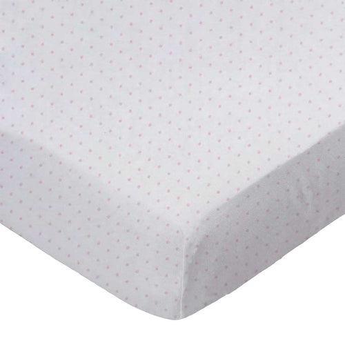 SheetWorld Fitted Youth Bed Sheet - 100% Cotton Jersey - Pink Pindot, - VirtuousWares:Global