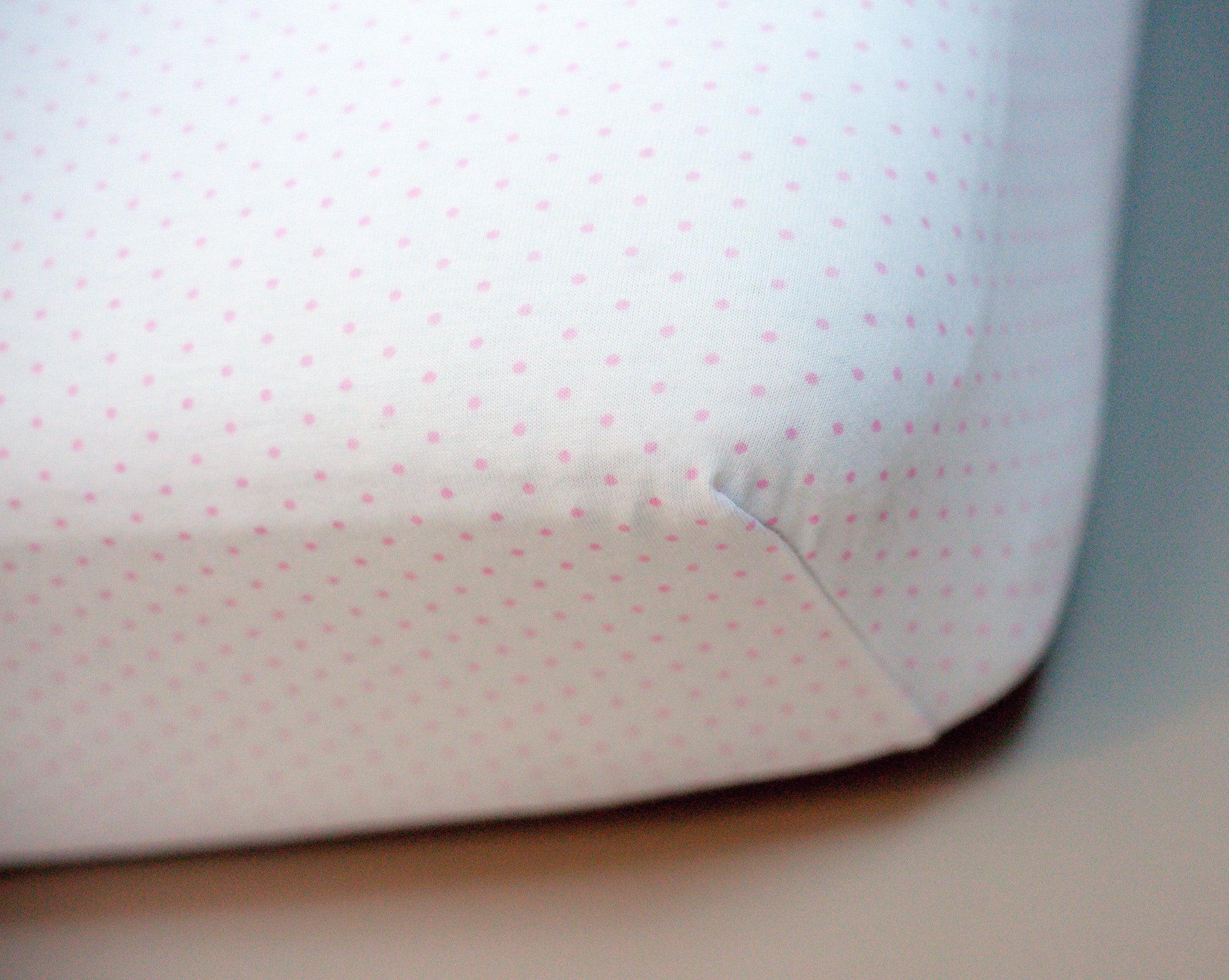SheetWorld Fitted Youth Bed Sheet - 100% Cotton Jersey - Pink Pindot, - VirtuousWares:Global