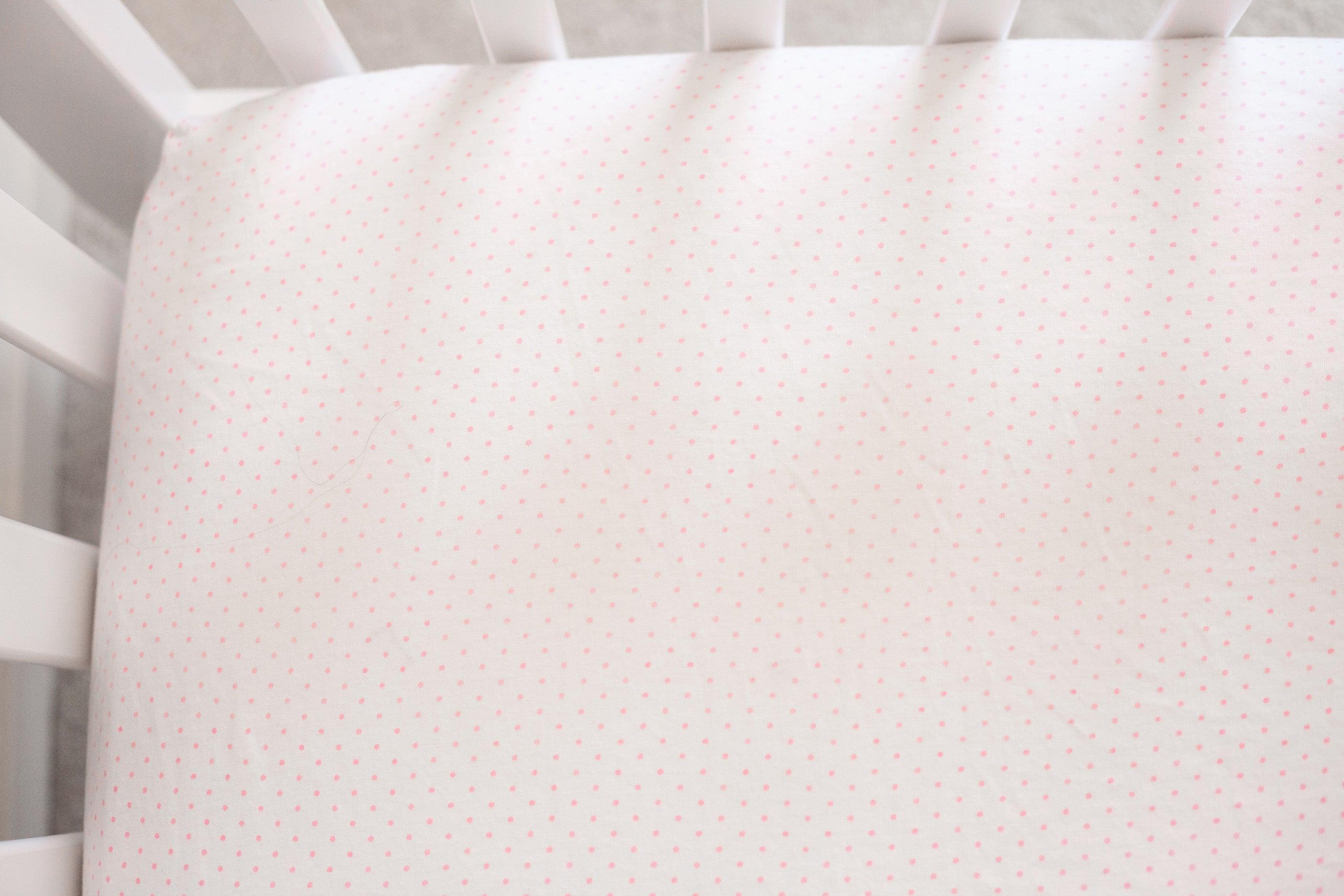 SheetWorld Fitted Youth Bed Sheet - 100% Cotton Jersey - Pink Pindot, - VirtuousWares:Global