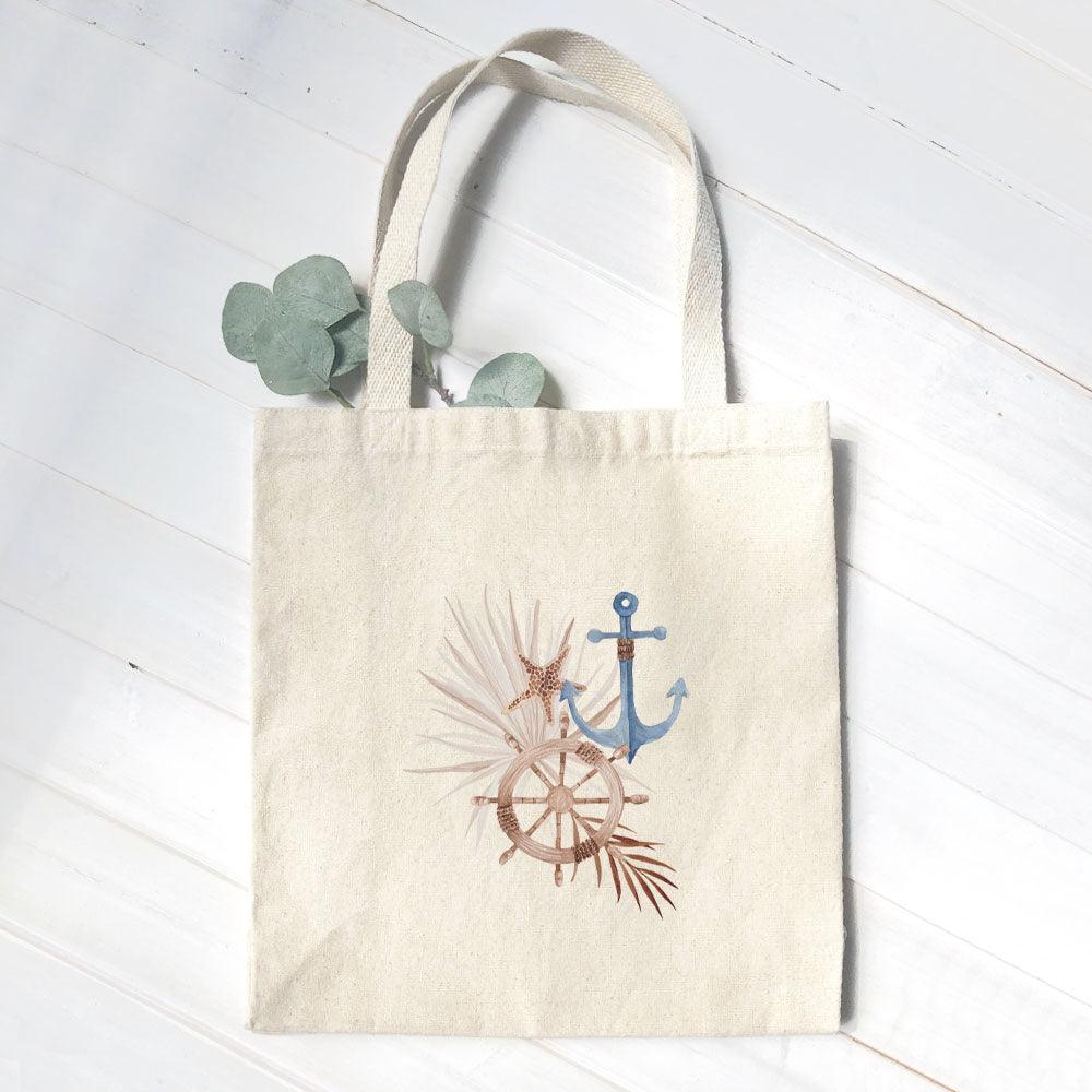 Ship Wheel Anchor - Canvas Tote Bag - VirtuousWares:Global