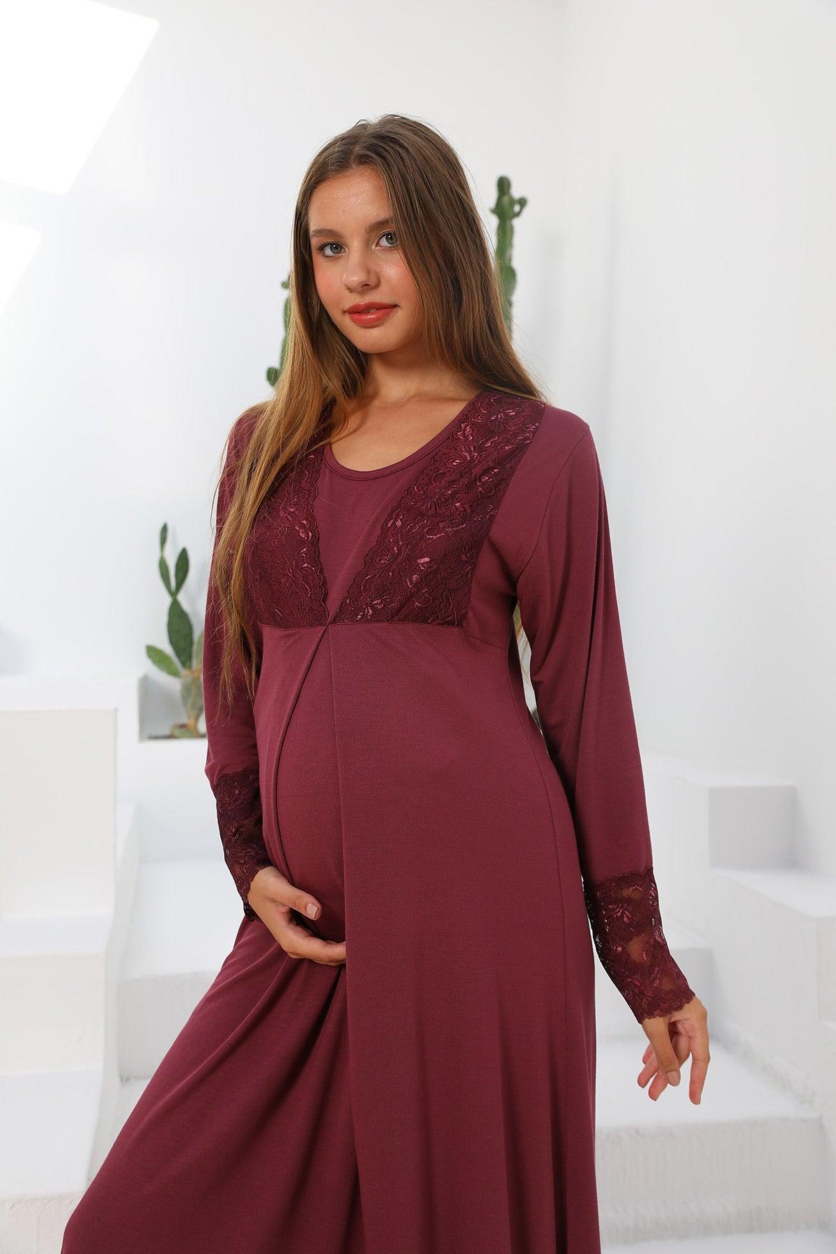 Shopymommy 55102 Silence Lace Embroidered Maternity & Nursing - VirtuousWares:Global