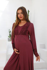Shopymommy 55102 Silence Lace Embroidered Maternity & Nursing - VirtuousWares:Global