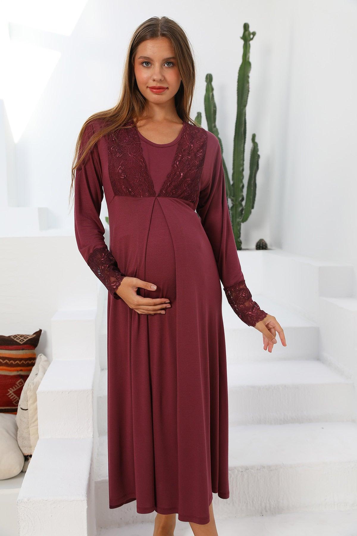Shopymommy 55102 Silence Lace Embroidered Maternity & Nursing - VirtuousWares:Global