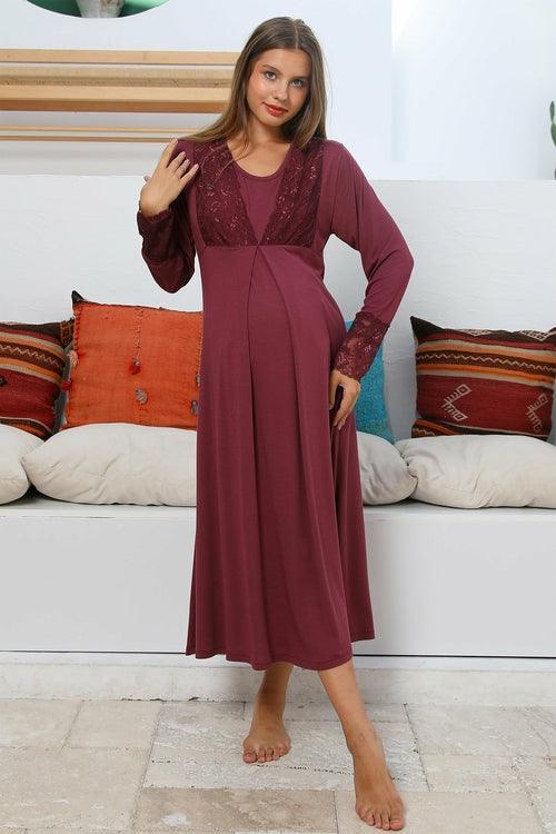 Shopymommy 55102 Silence Lace Embroidered Maternity & Nursing - VirtuousWares:Global