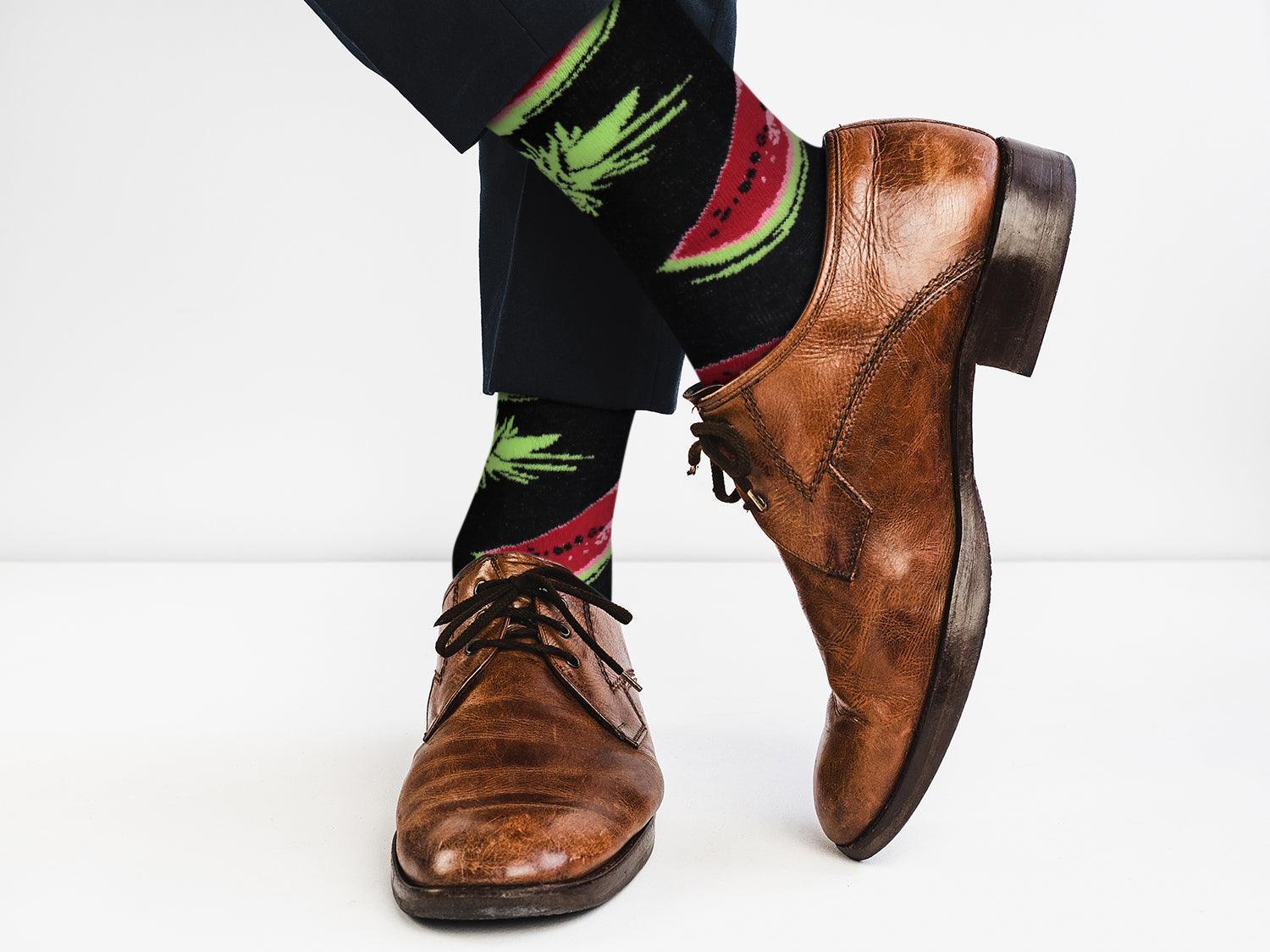 Sick Socks – Watermelon – Favorite Foods Casual Dress Socks - VirtuousWares:Global