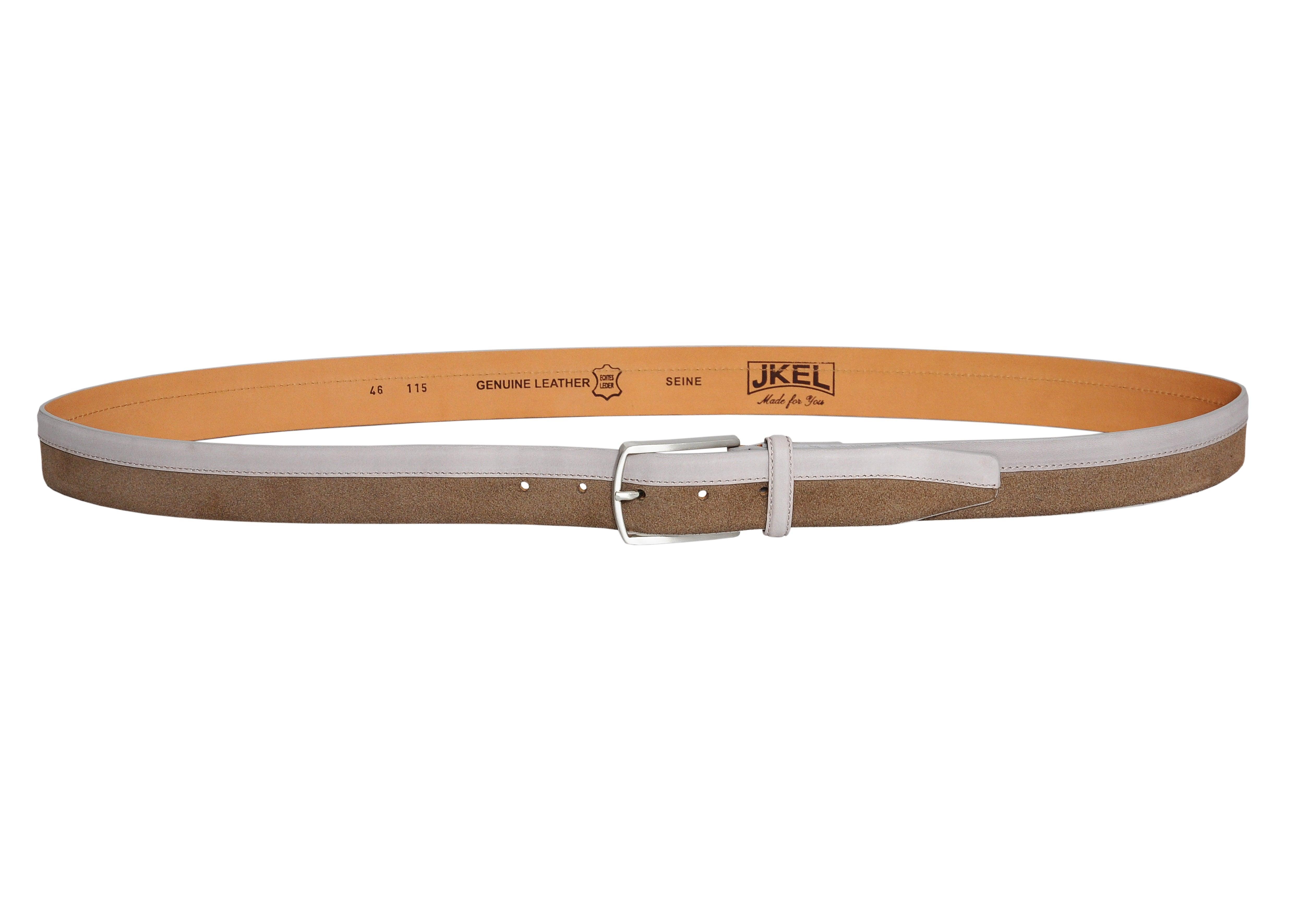 Siene Beige Leather Men Suede Belt - VirtuousWares:Global