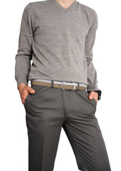 Siene Beige Leather Men Suede Belt - VirtuousWares:Global