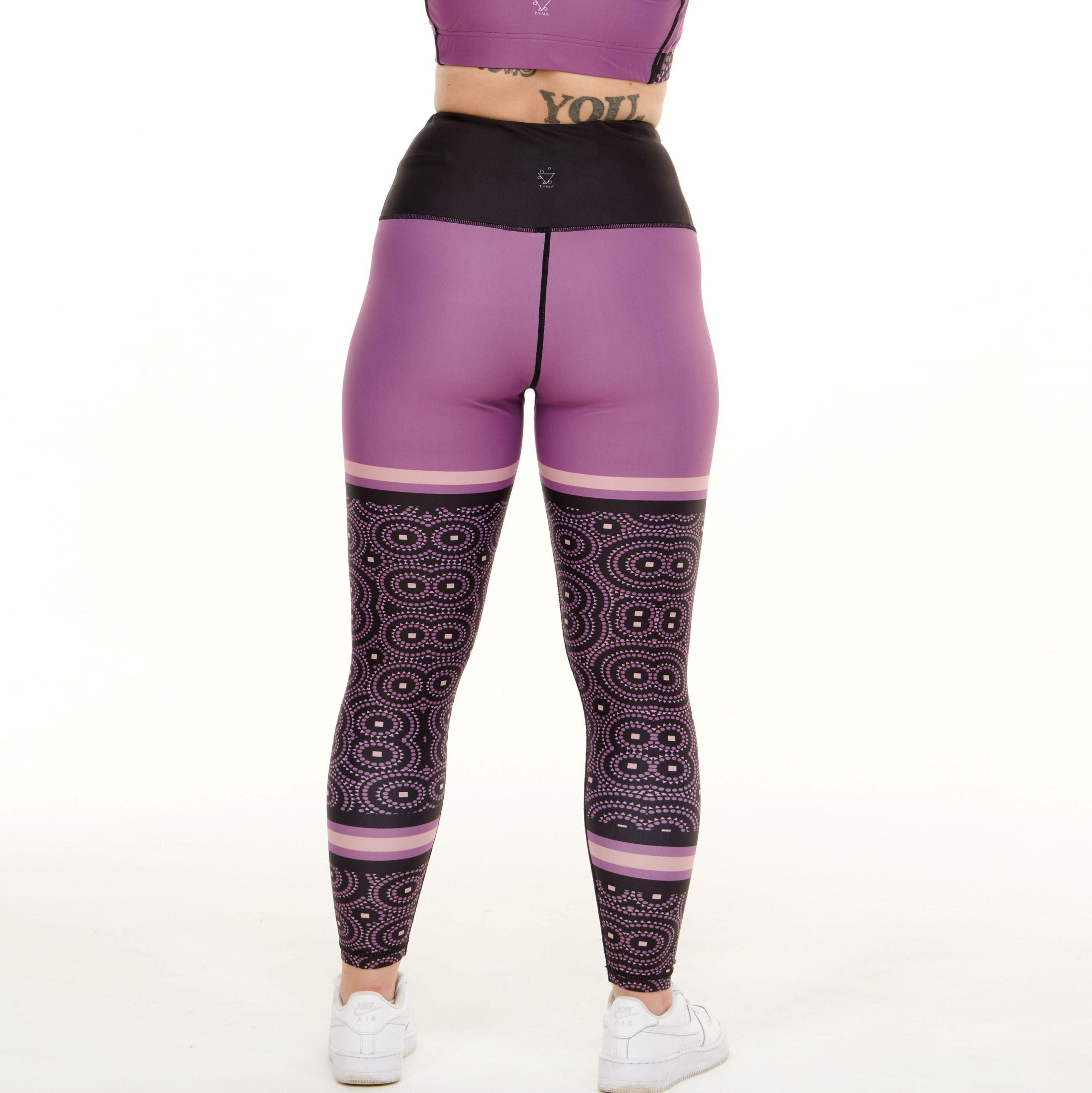 Signature On Purple Funky Leggings - VirtuousWares:Global