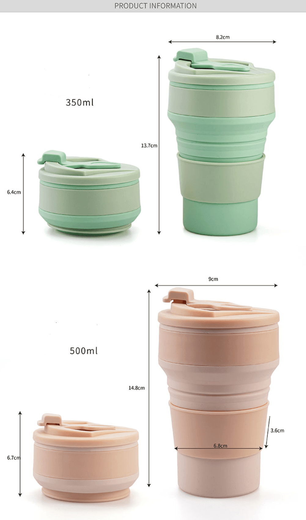Silicone Folding Camping Cup Collapsible Coffee Cup Travel Mug - VirtuousWares:Global