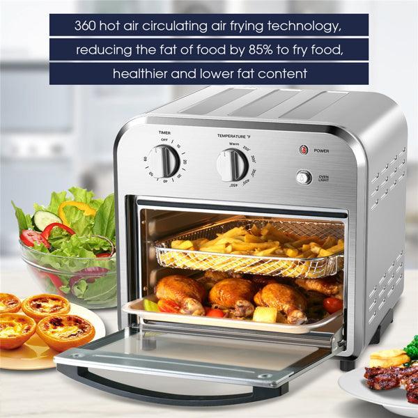 Silver Air Fryer Oven 4 Slice Toaster Airfryer Countertop Oven - VirtuousWares:Global