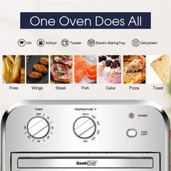 Silver Air Fryer Oven 4 Slice Toaster Airfryer Countertop Oven - VirtuousWares:Global