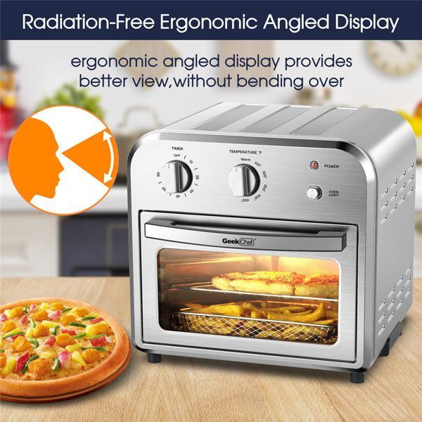 Silver Air Fryer Oven 4 Slice Toaster Airfryer Countertop Oven - VirtuousWares:Global